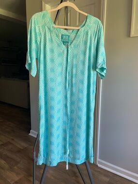 escapada Turquoise Santorini-Print dress